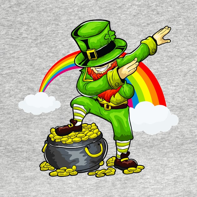 Dabbing Leprechaun T-Shirt Funny St Paddys Day Shamrock Gift by Dr_Squirrel